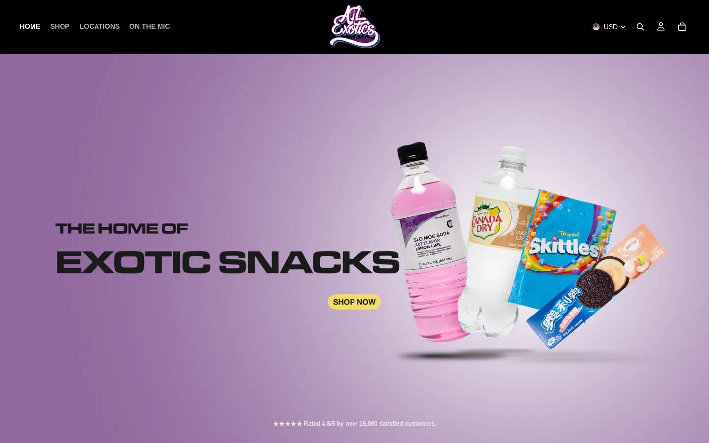 atl-exotics.com homepage screenshot