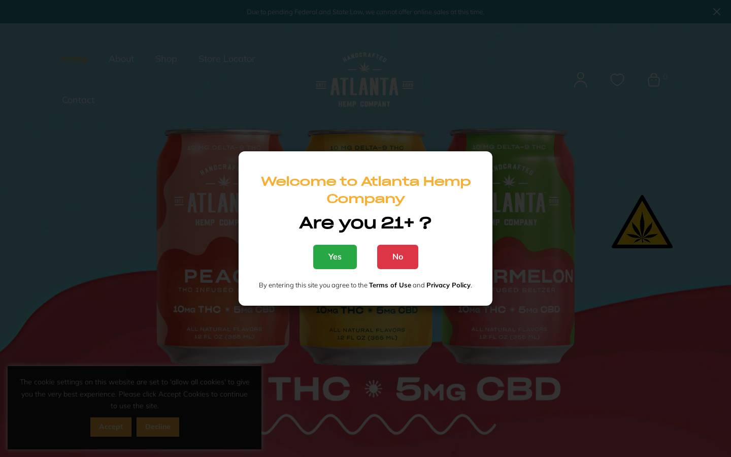 atlantahempcompany.com homepage screenshot