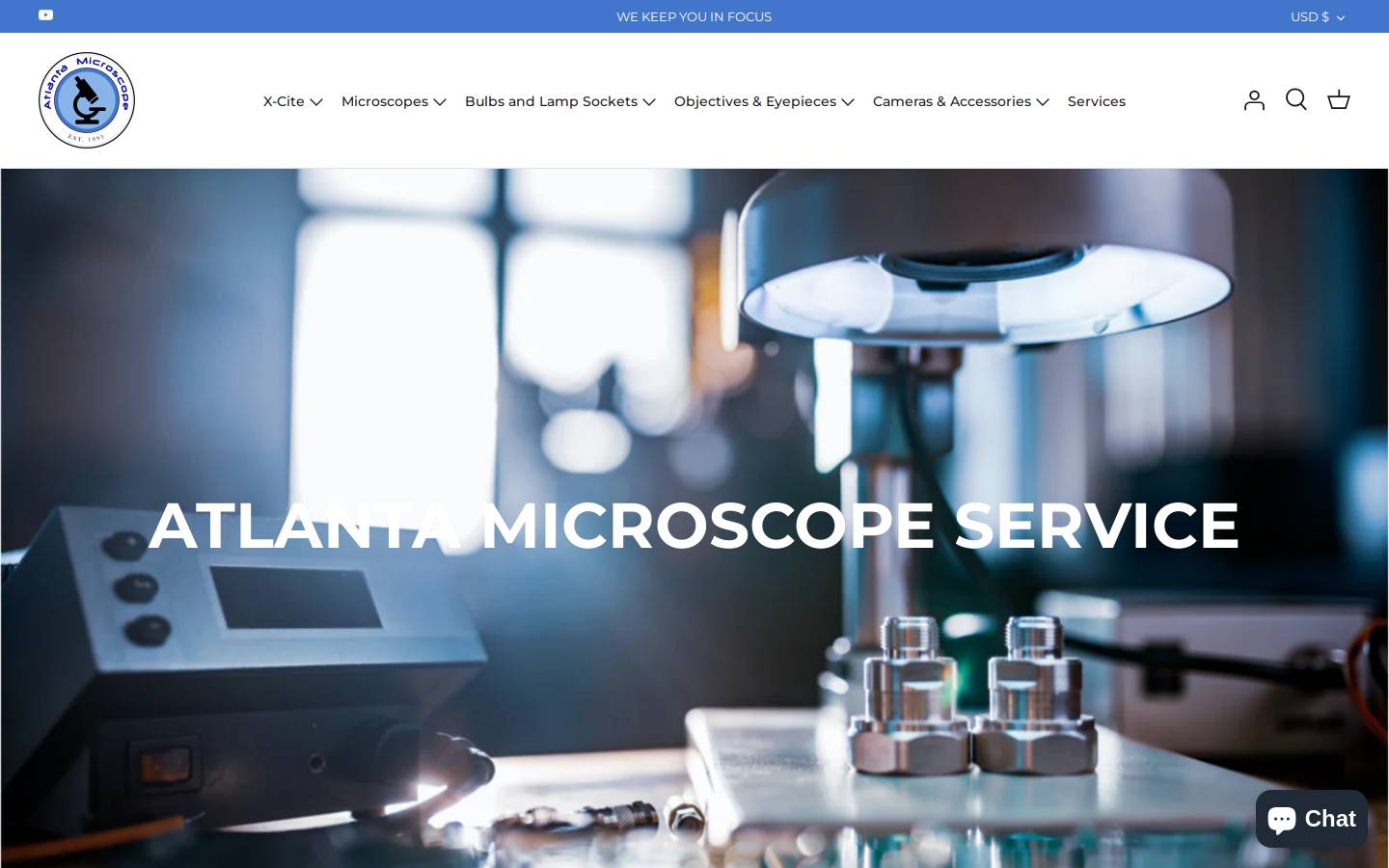 Atlantamicroscope homepage screenshot