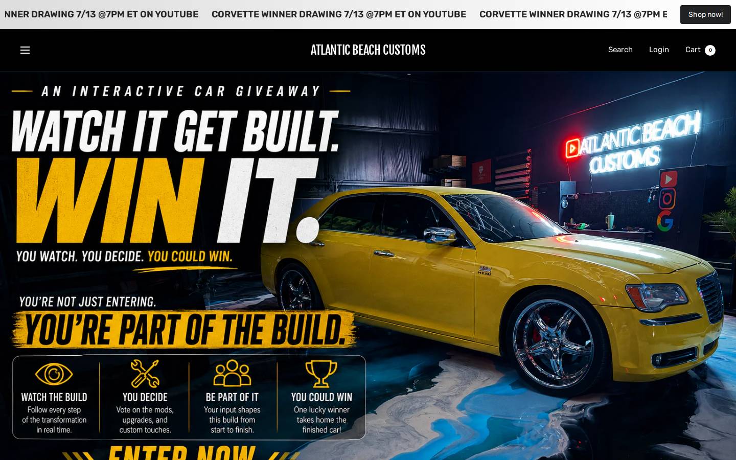 atlanticbeachcustoms.com homepage screenshot