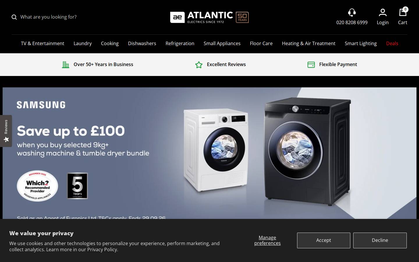 Atlantic Electrics homepage screenshot
