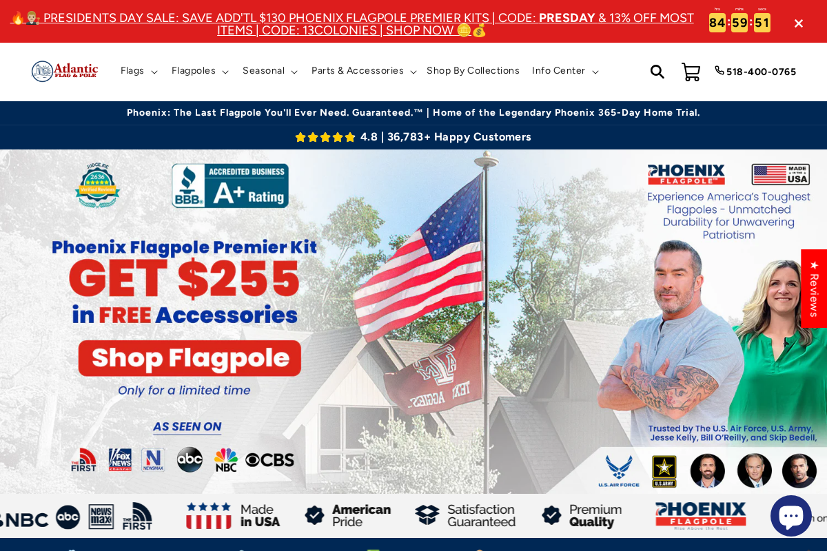 atlanticflagpole.com homepage screenshot