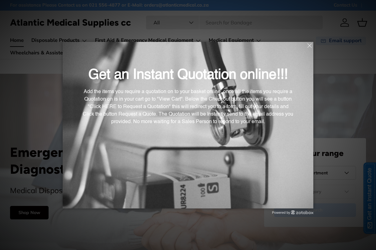 Atlantic Medical Supplies cc homepage screenshot