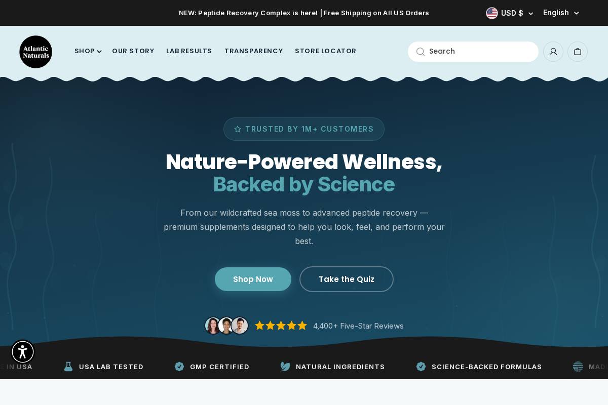 atlanticnaturals.com homepage screenshot