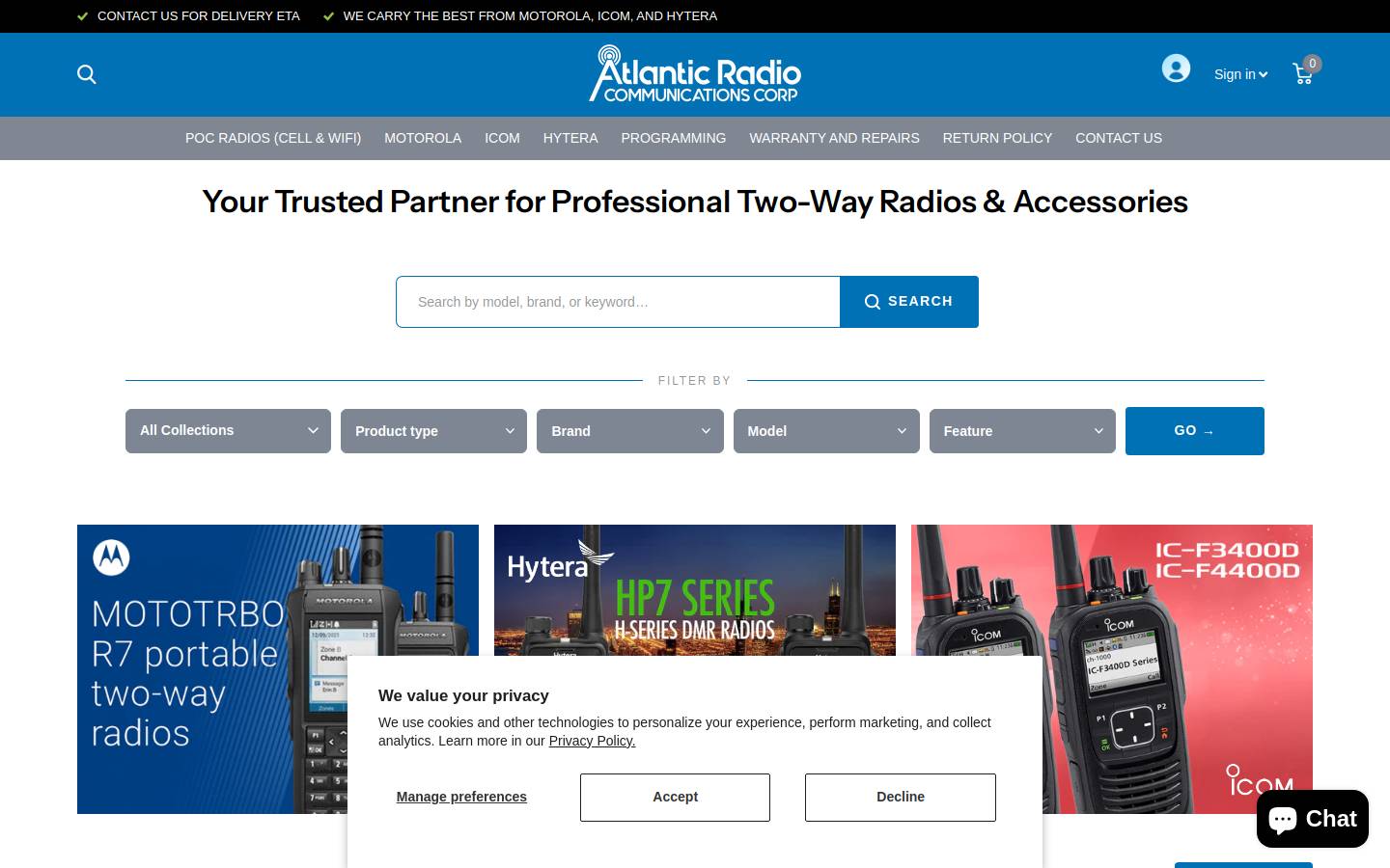 atlanticradiocorp.com homepage screenshot