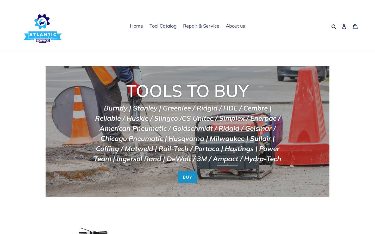 atlanticutilityservice.com homepage screenshot