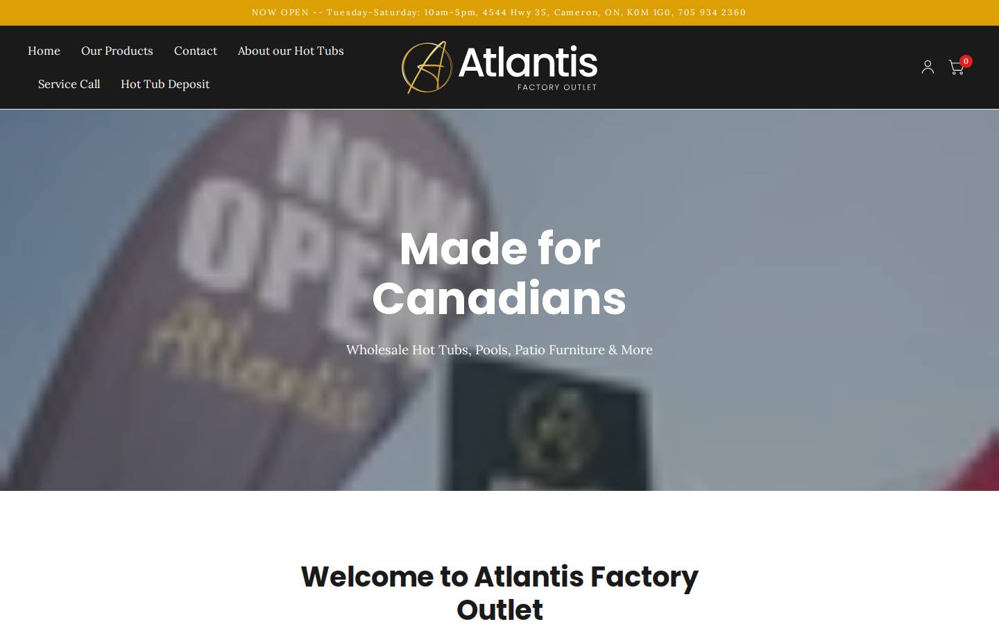 atlantisfactoryoutlet.com homepage screenshot