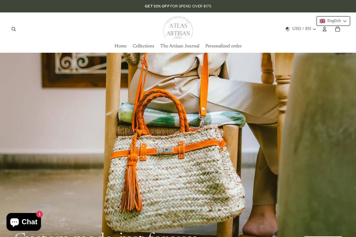 atlas-artisan.com homepage screenshot