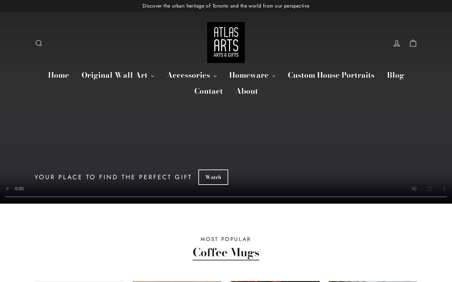 atlasarts.ca homepage screenshot