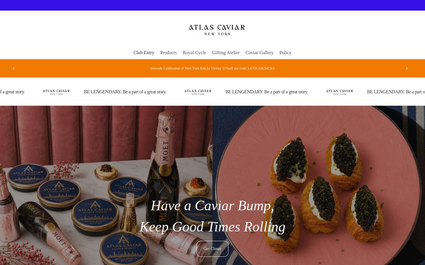 atlascaviar.com homepage screenshot