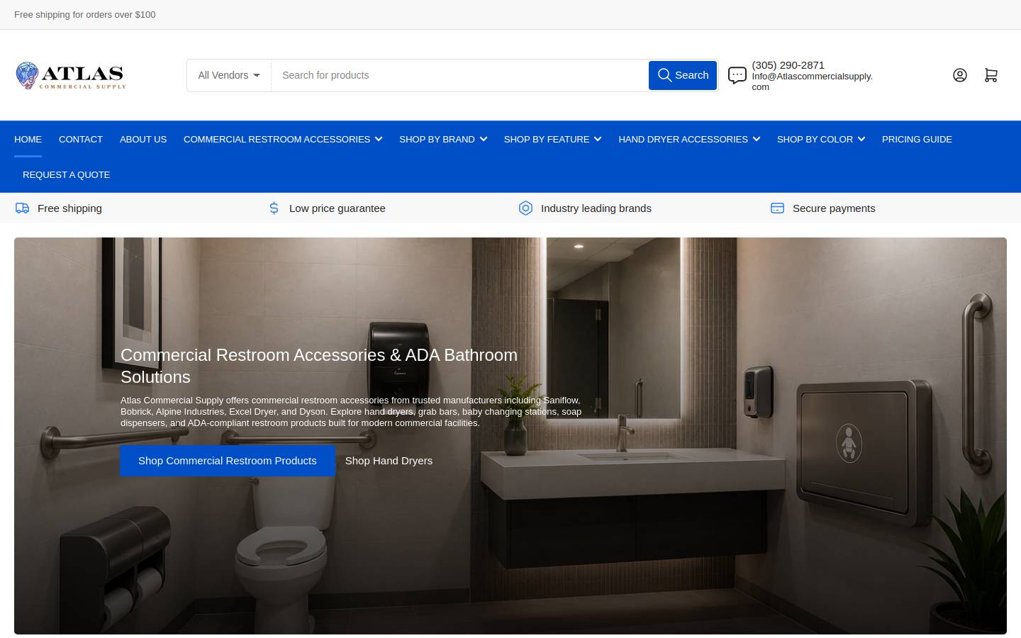 Atlascommercialsupply homepage screenshot