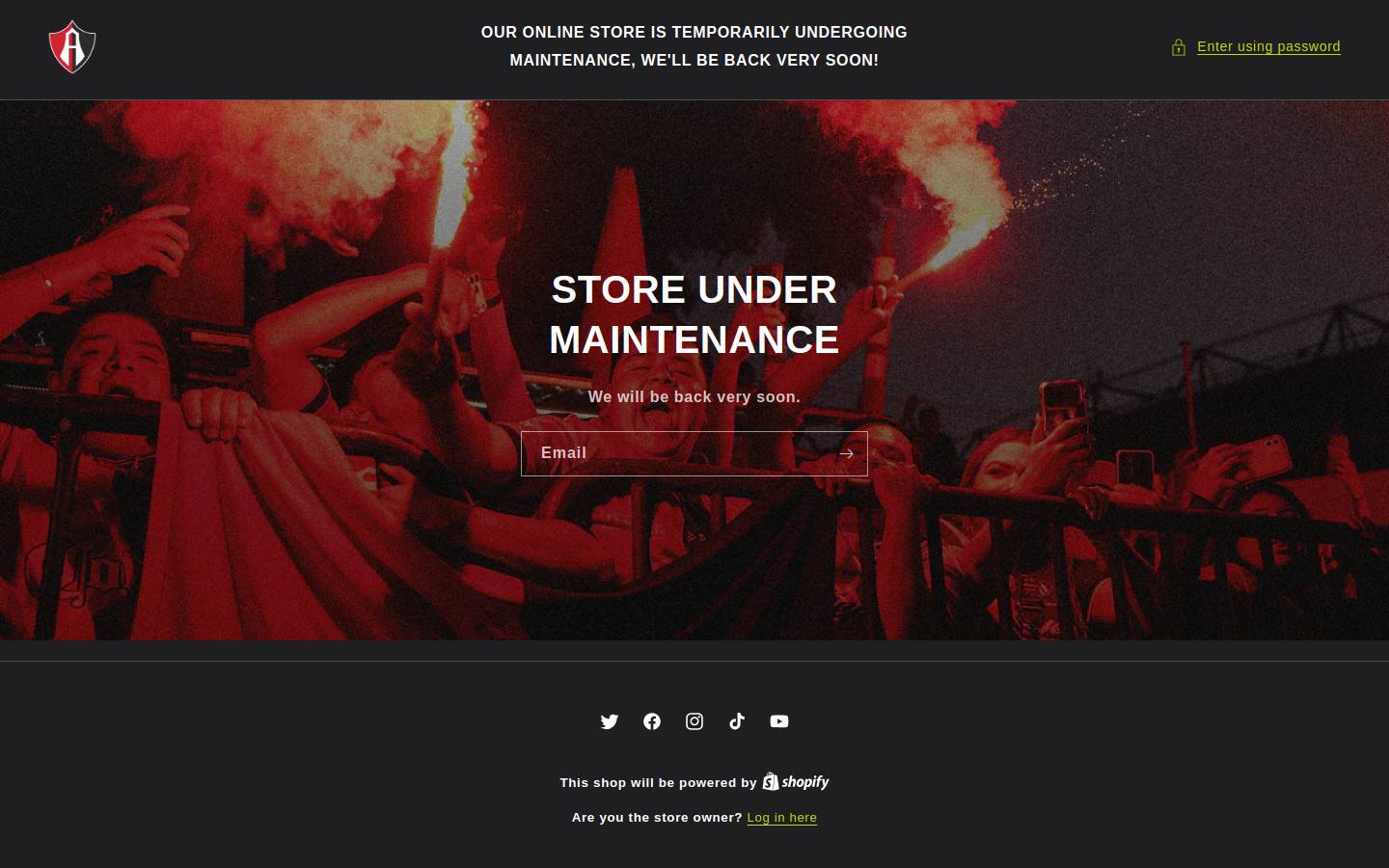 atlasfcshop.com homepage screenshot