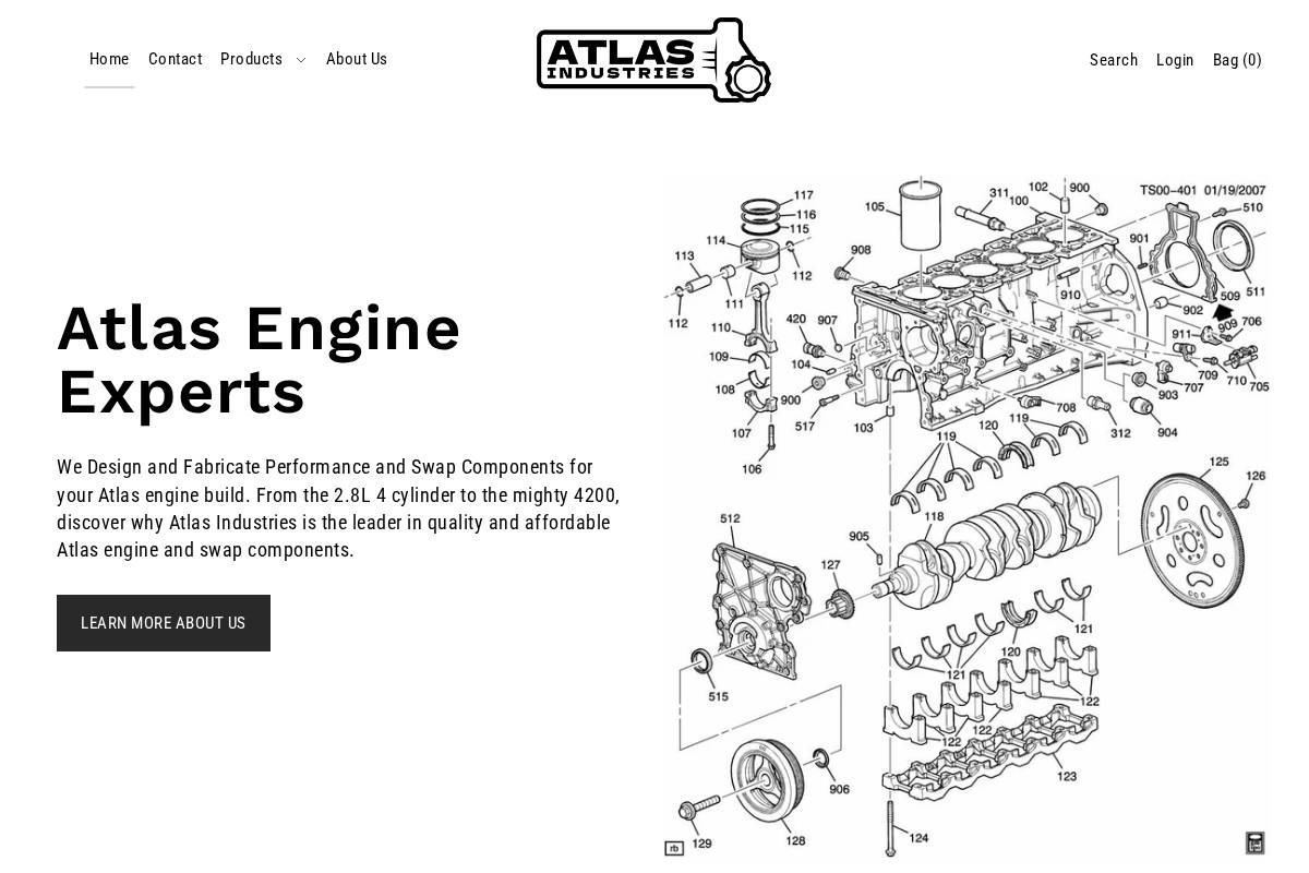 Atlas Industries homepage screenshot
