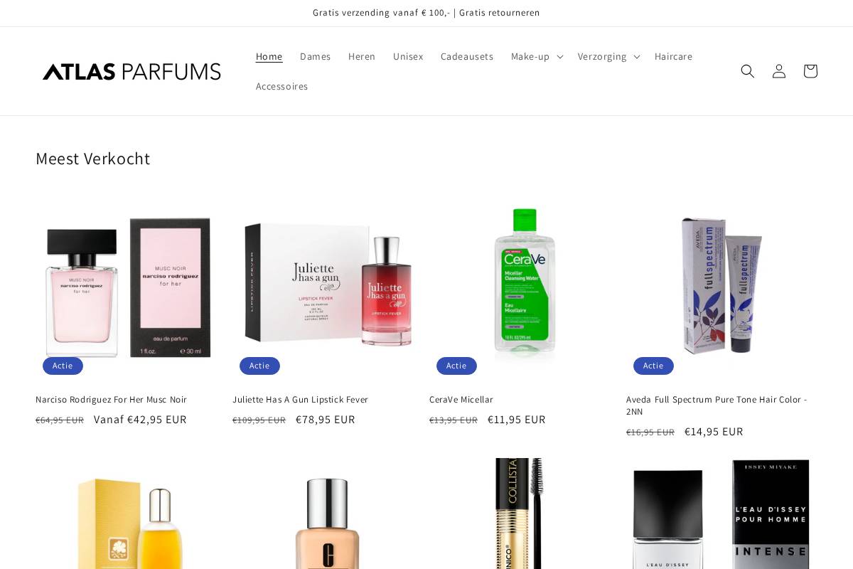 Atlasparfums homepage screenshot
