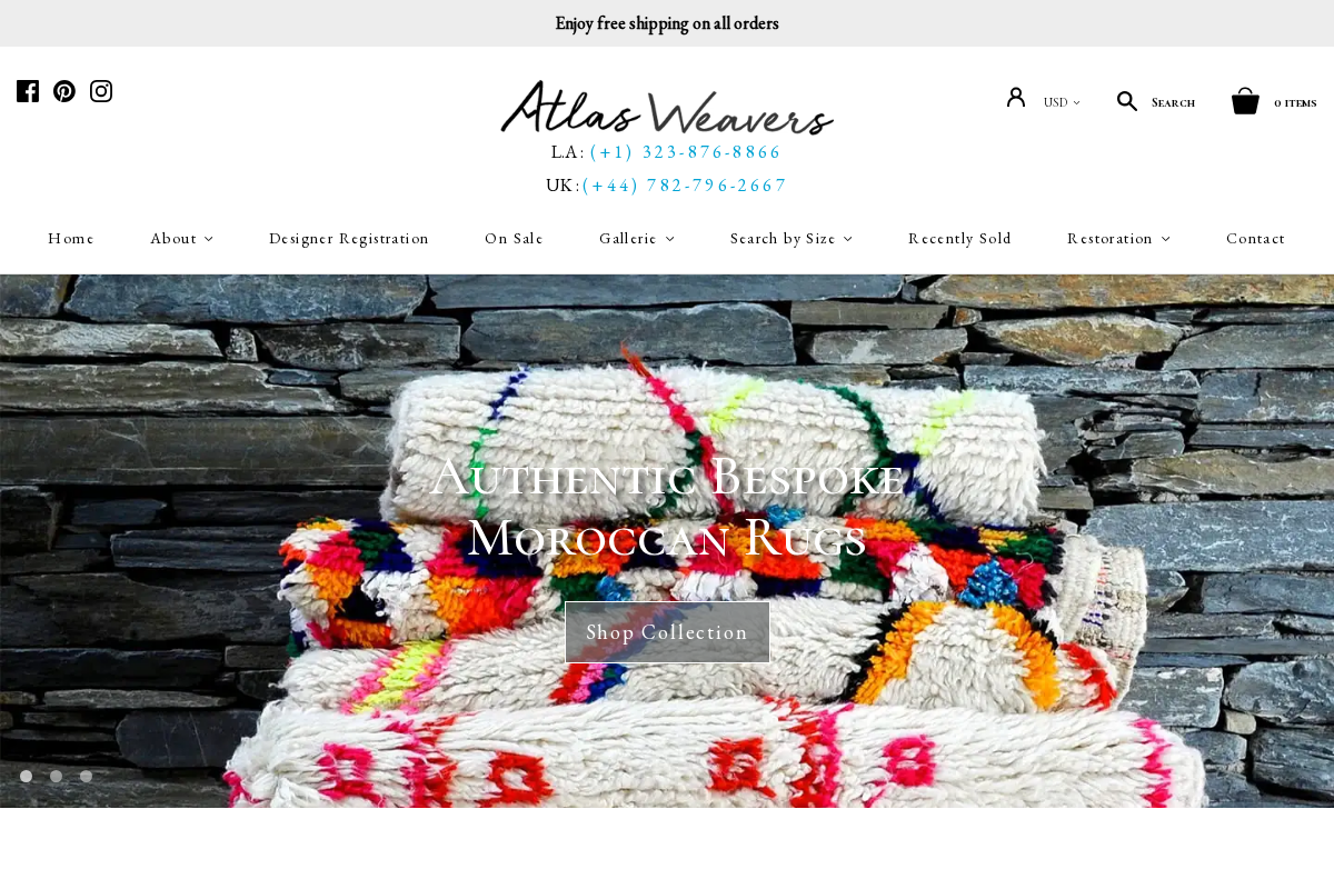 atlasweavers.com homepage screenshot