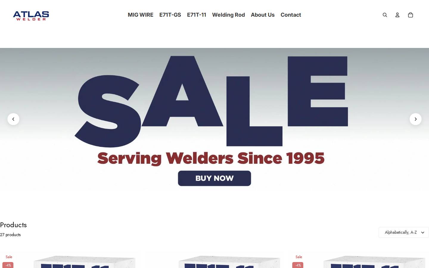 atlaswelder.com homepage screenshot