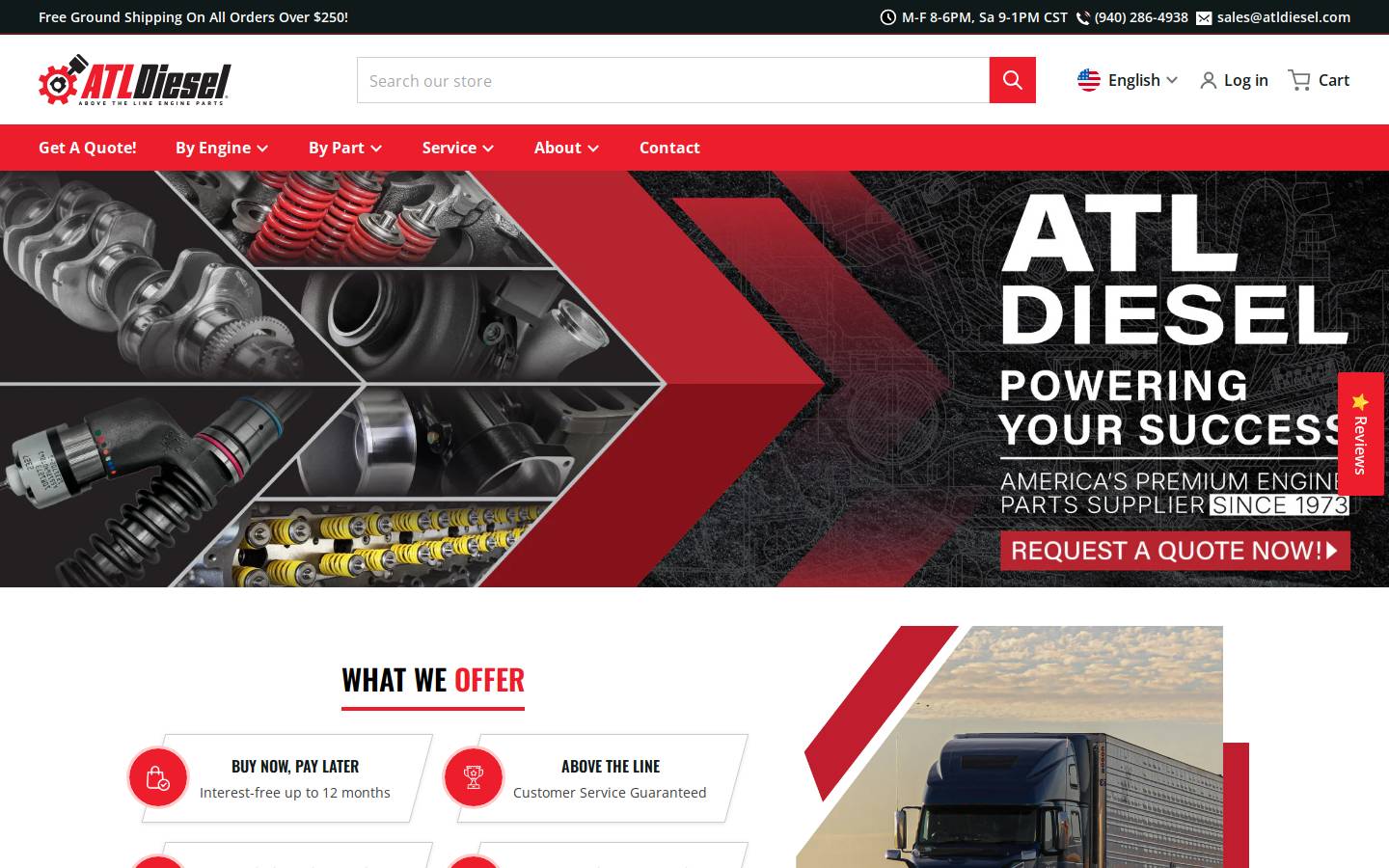 atldiesel.com homepage screenshot