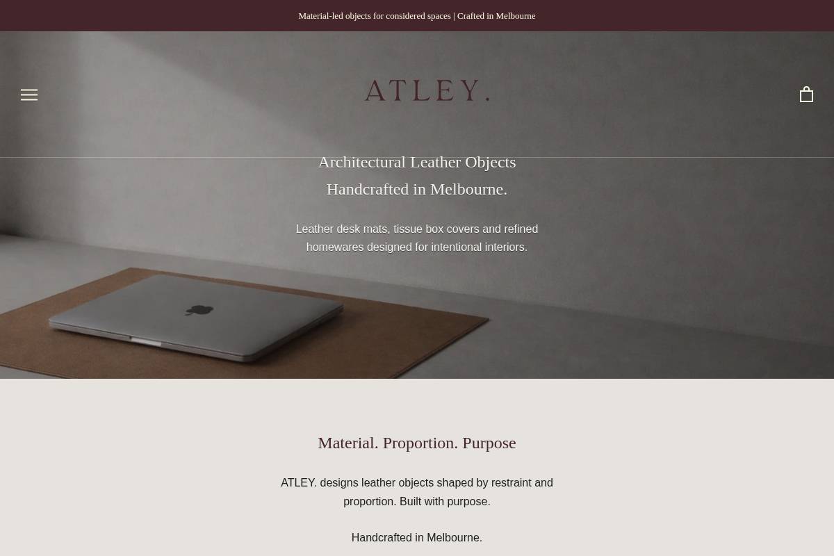 atley.co homepage screenshot