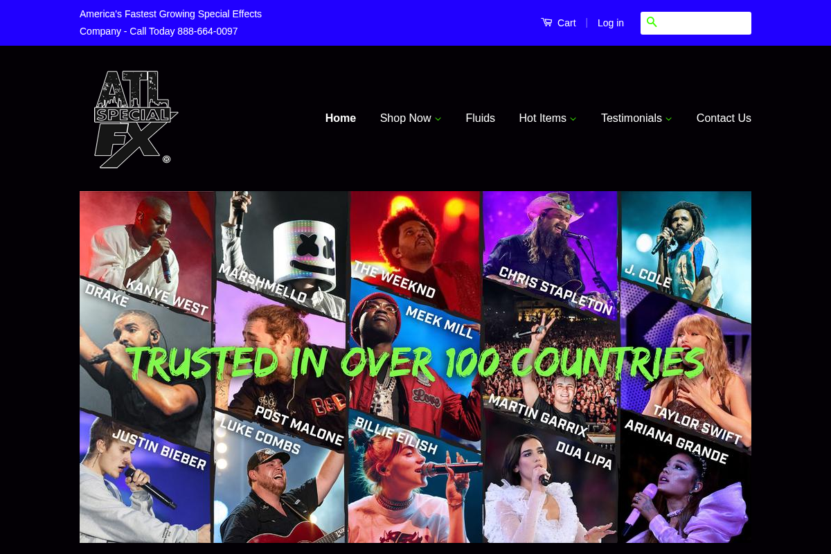 Atlanta Special FX - America's Fastest Growing Special Effects Company homepage screenshot