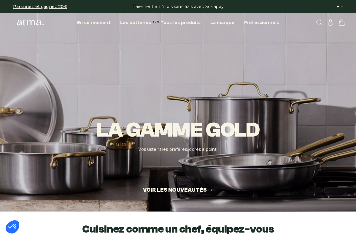 Atma Kitchenware homepage screenshot