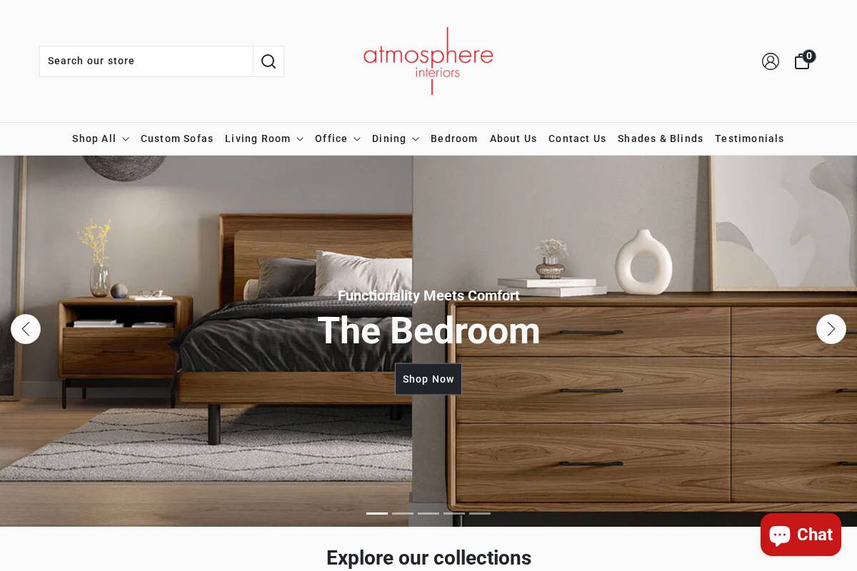 atmosphereinteriors.com homepage screenshot