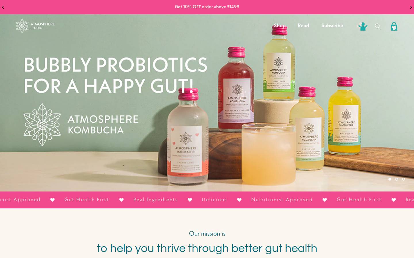 atmospherestudio.in homepage screenshot