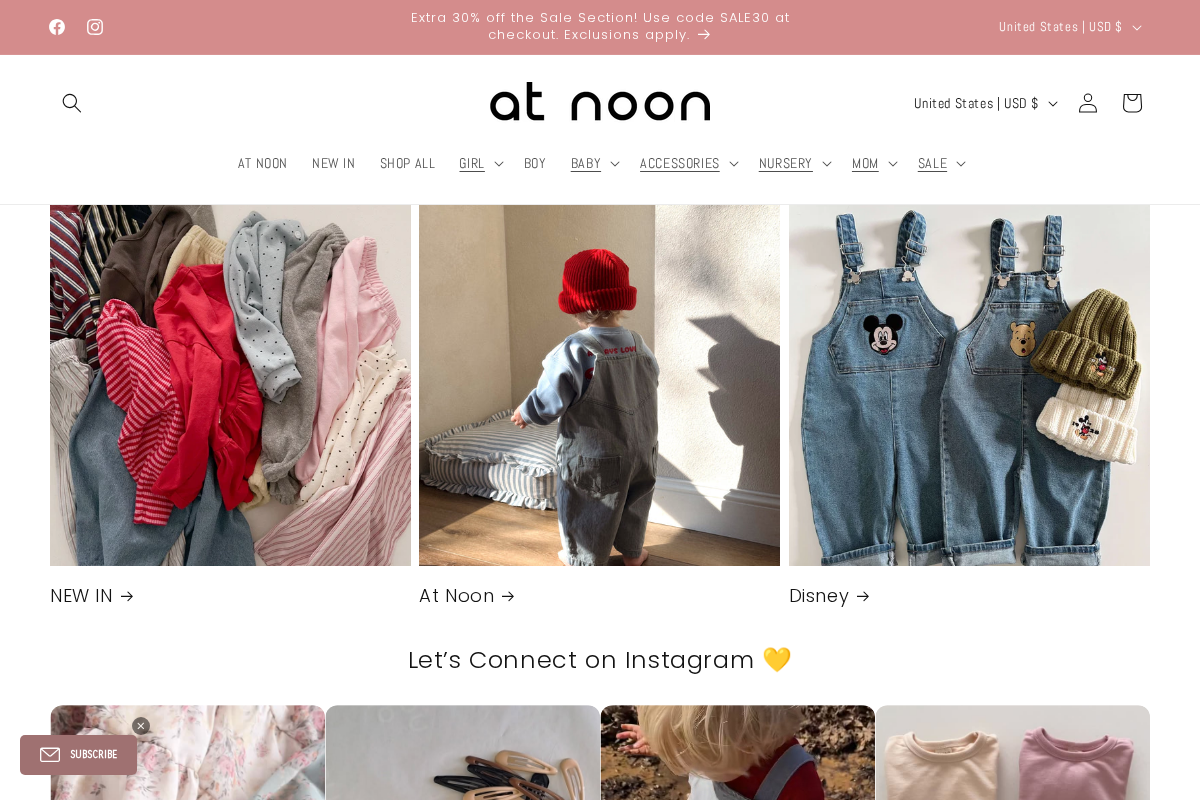 atnoonstore.com homepage screenshot