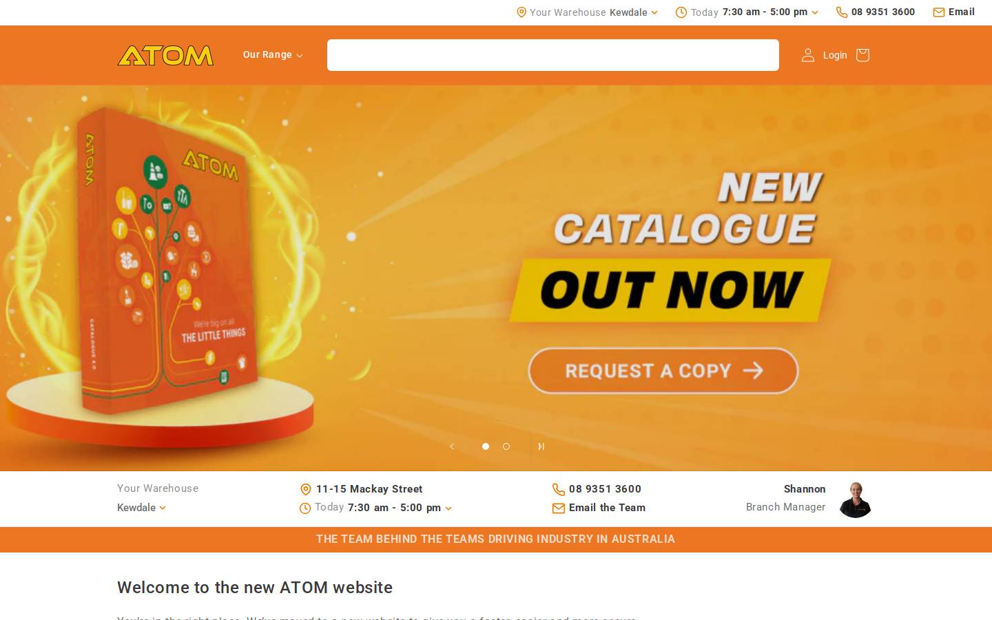 Atom.com homepage screenshot