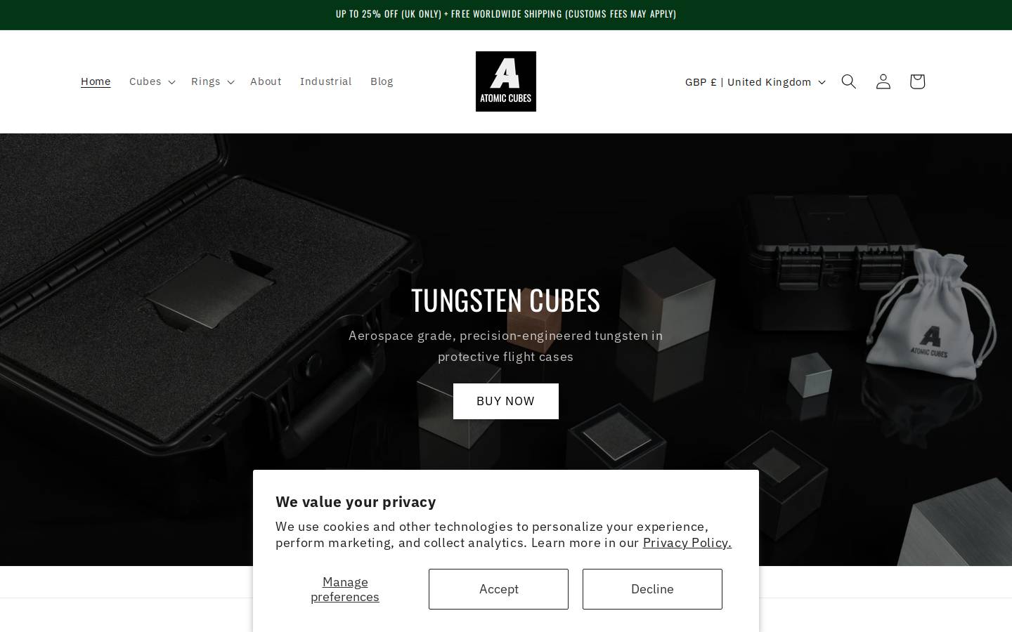 atomic-cubes.com homepage screenshot