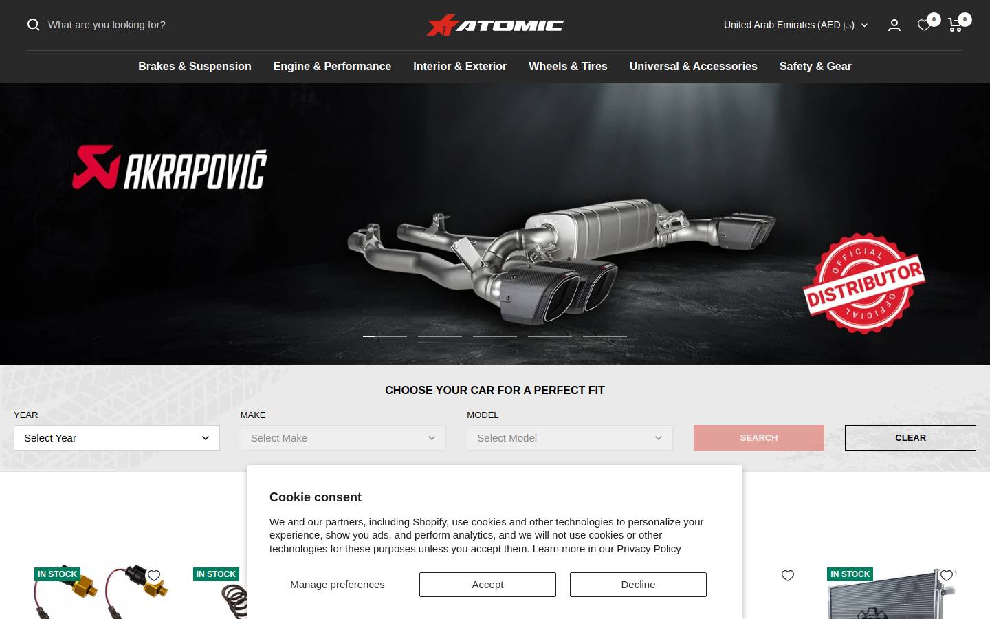 atomic-shop.ae homepage screenshot