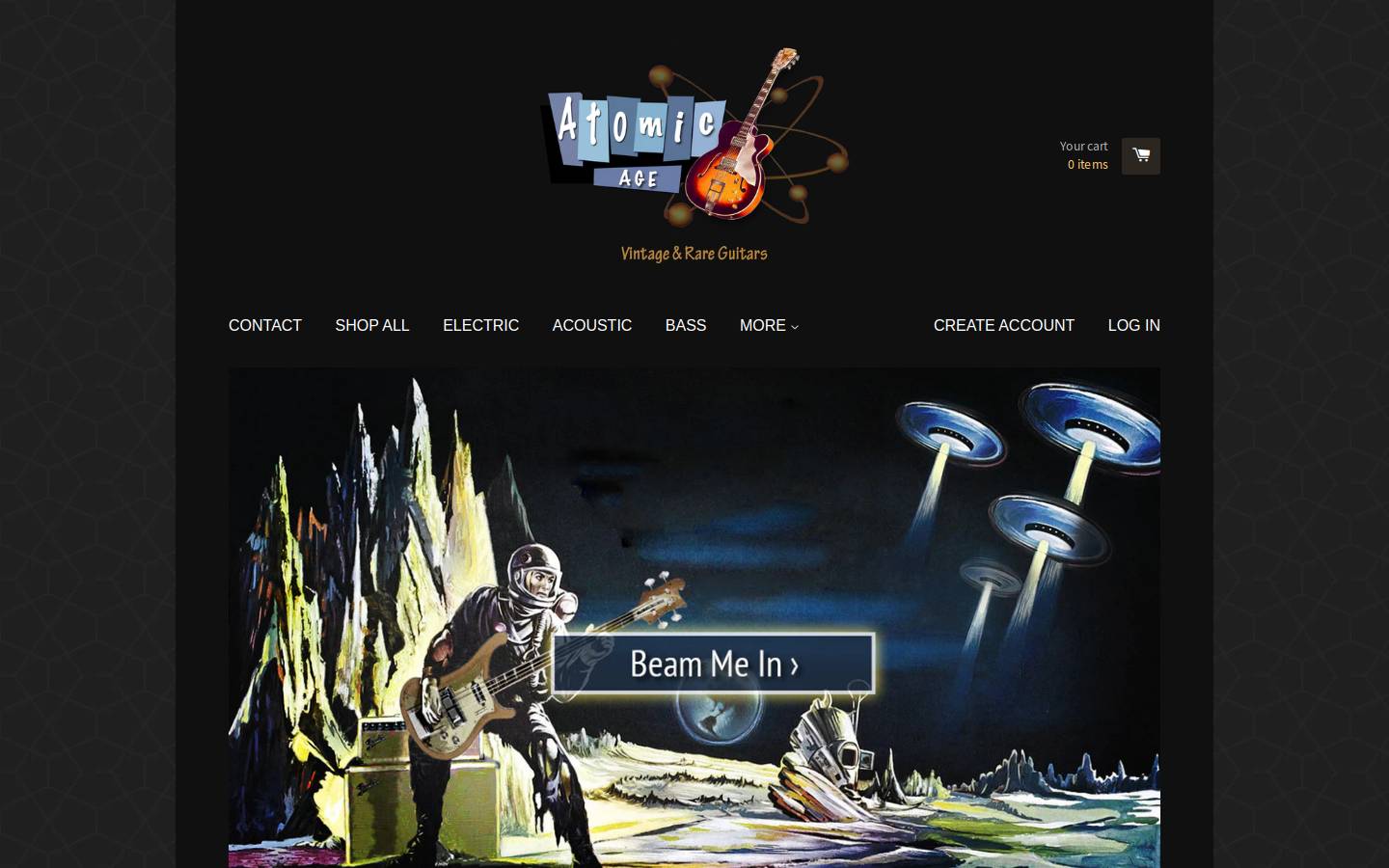 atomicageguitar.com homepage screenshot