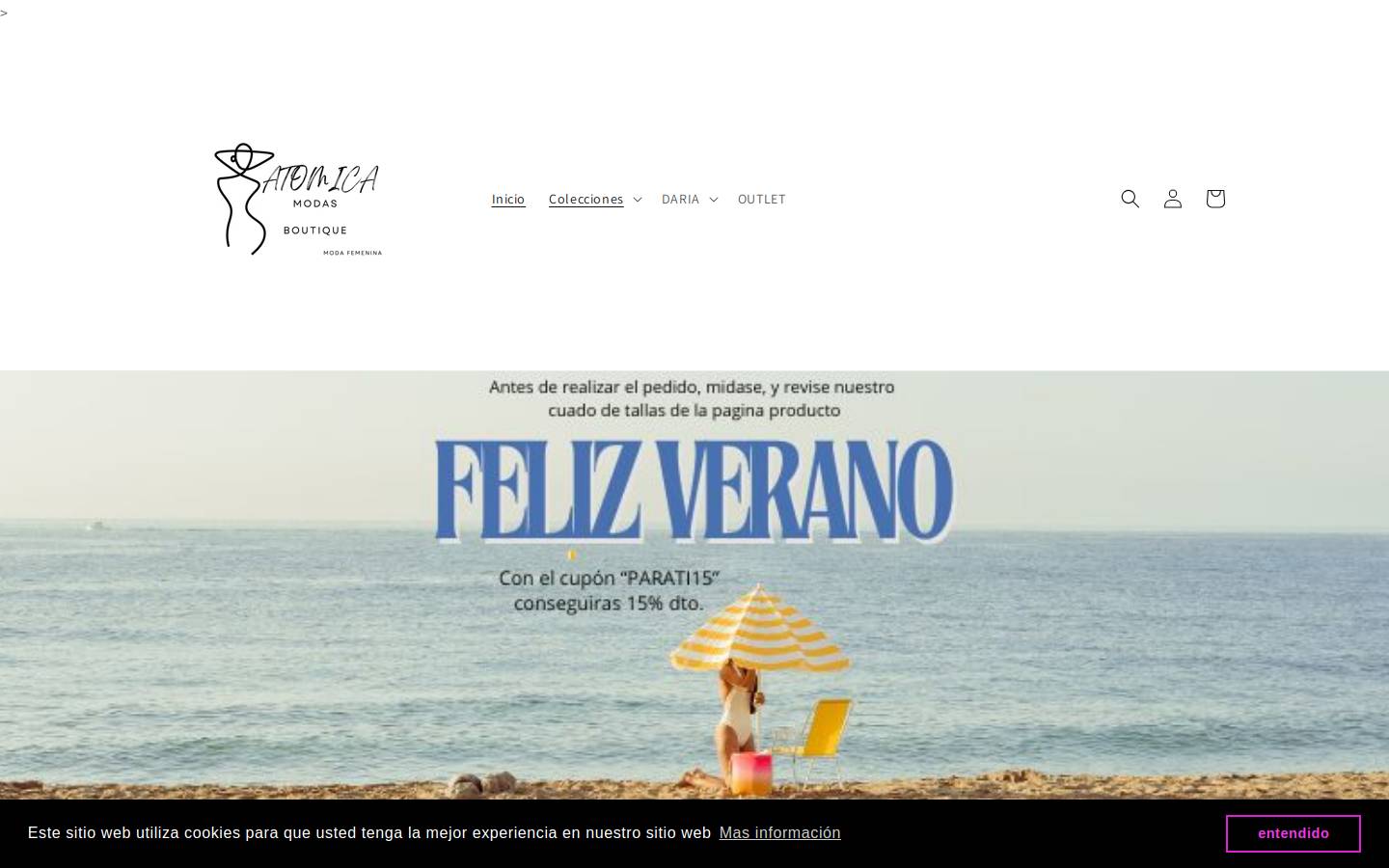 atomicamodas2023.com homepage screenshot
