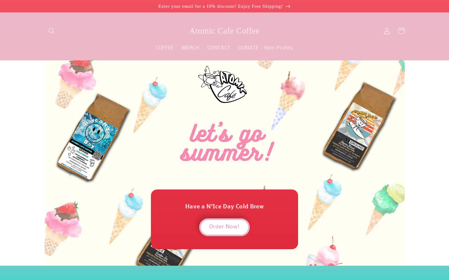 atomiccafecoffee.com homepage screenshot