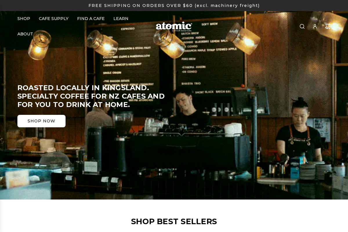 atomiccoffee.co.nz homepage screenshot