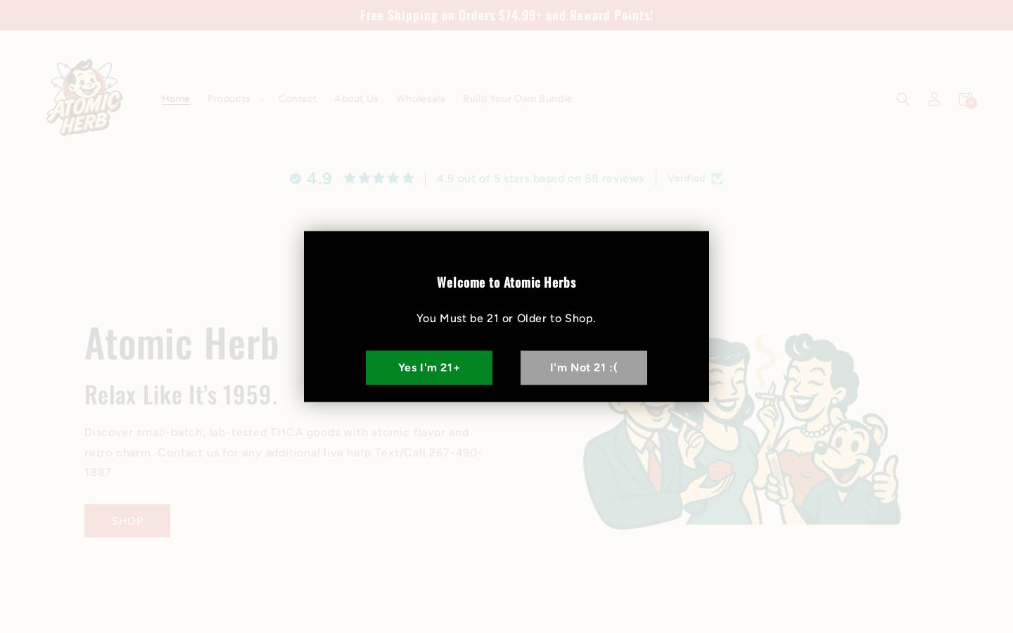 atomicherb.com homepage screenshot