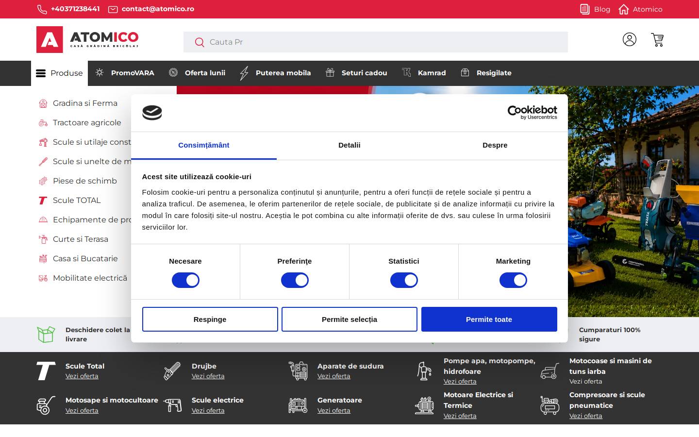 atomico.ro homepage screenshot