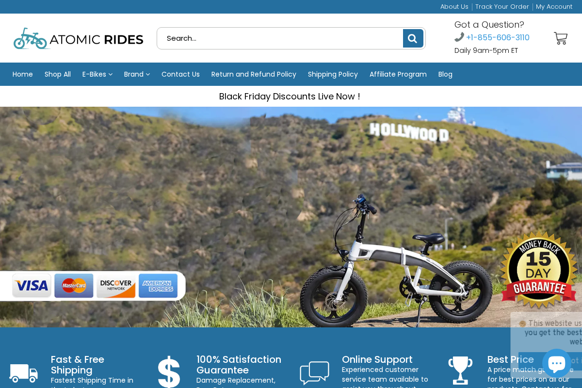 Atomic Rides homepage screenshot