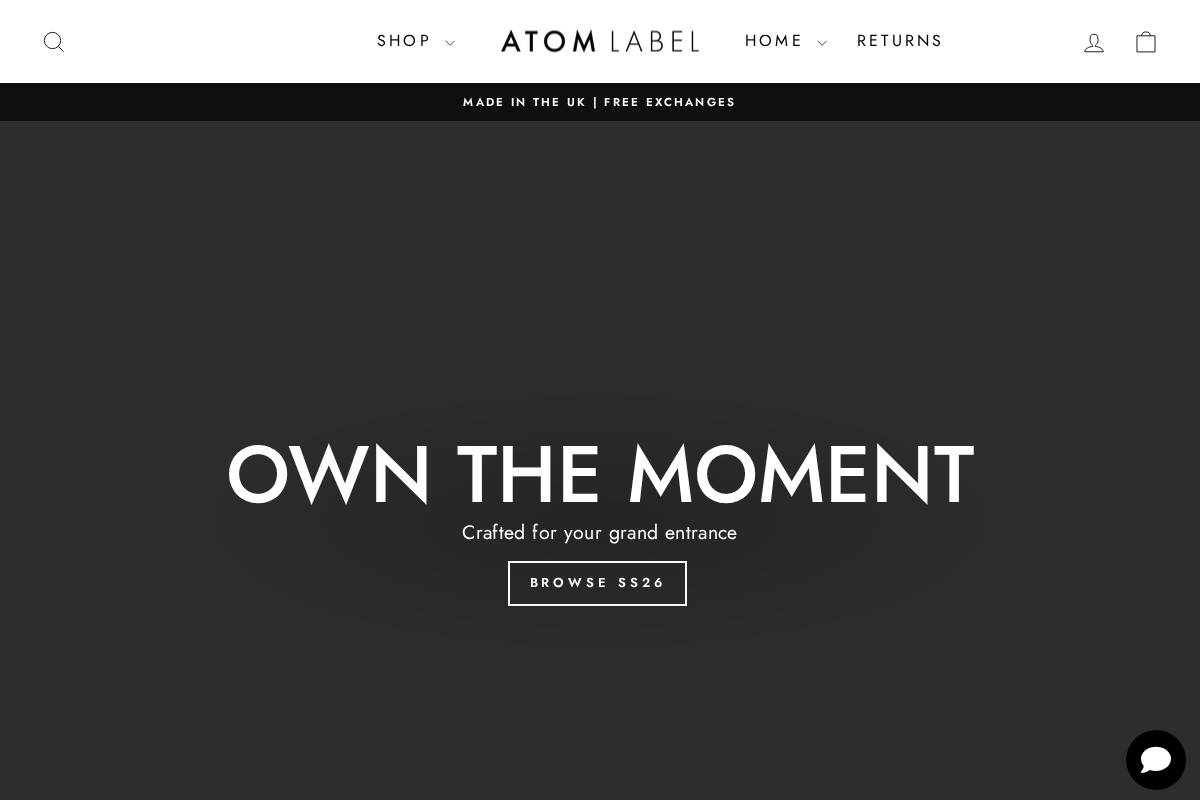 Atomlabel homepage screenshot