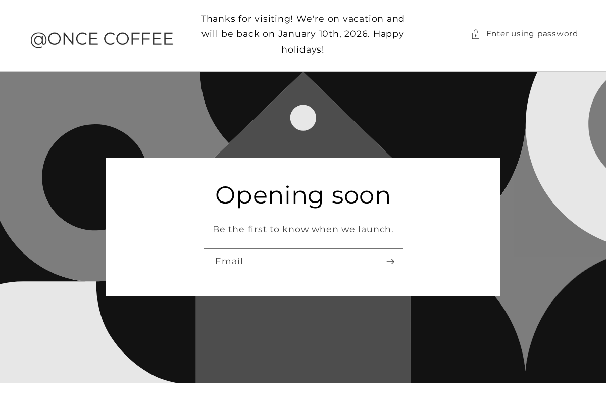 atoncecoffee.com homepage screenshot