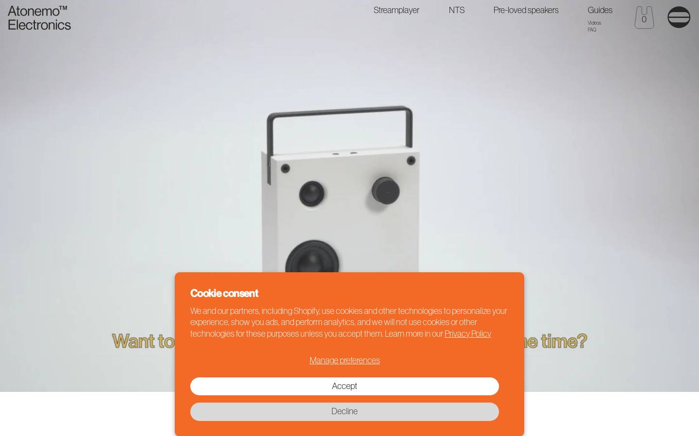 Atonemo homepage screenshot