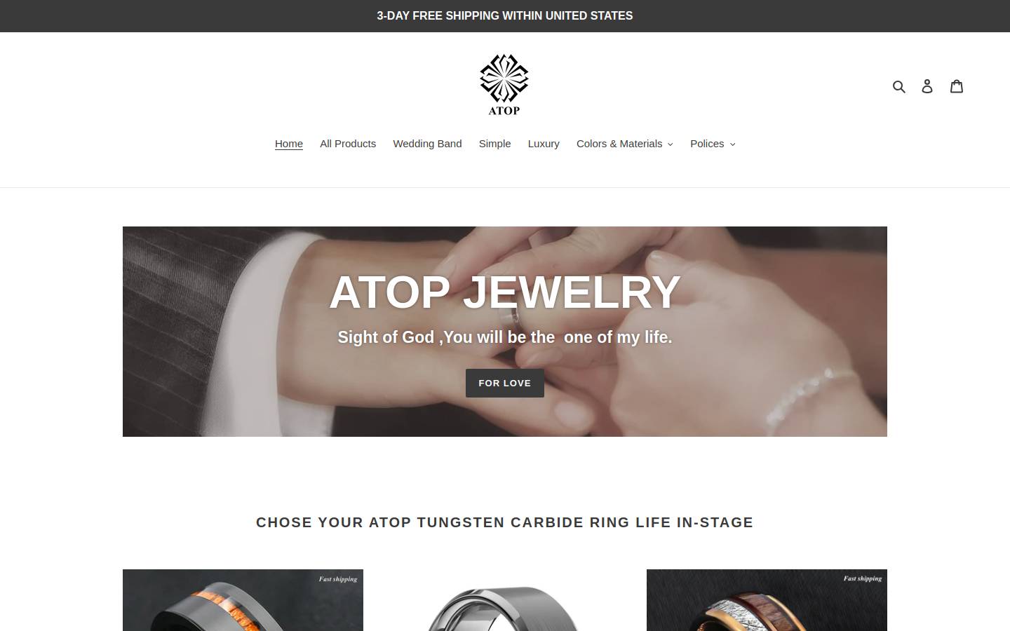 atopjewelry.com homepage screenshot