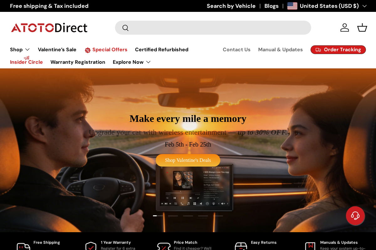 Atotodirect homepage screenshot