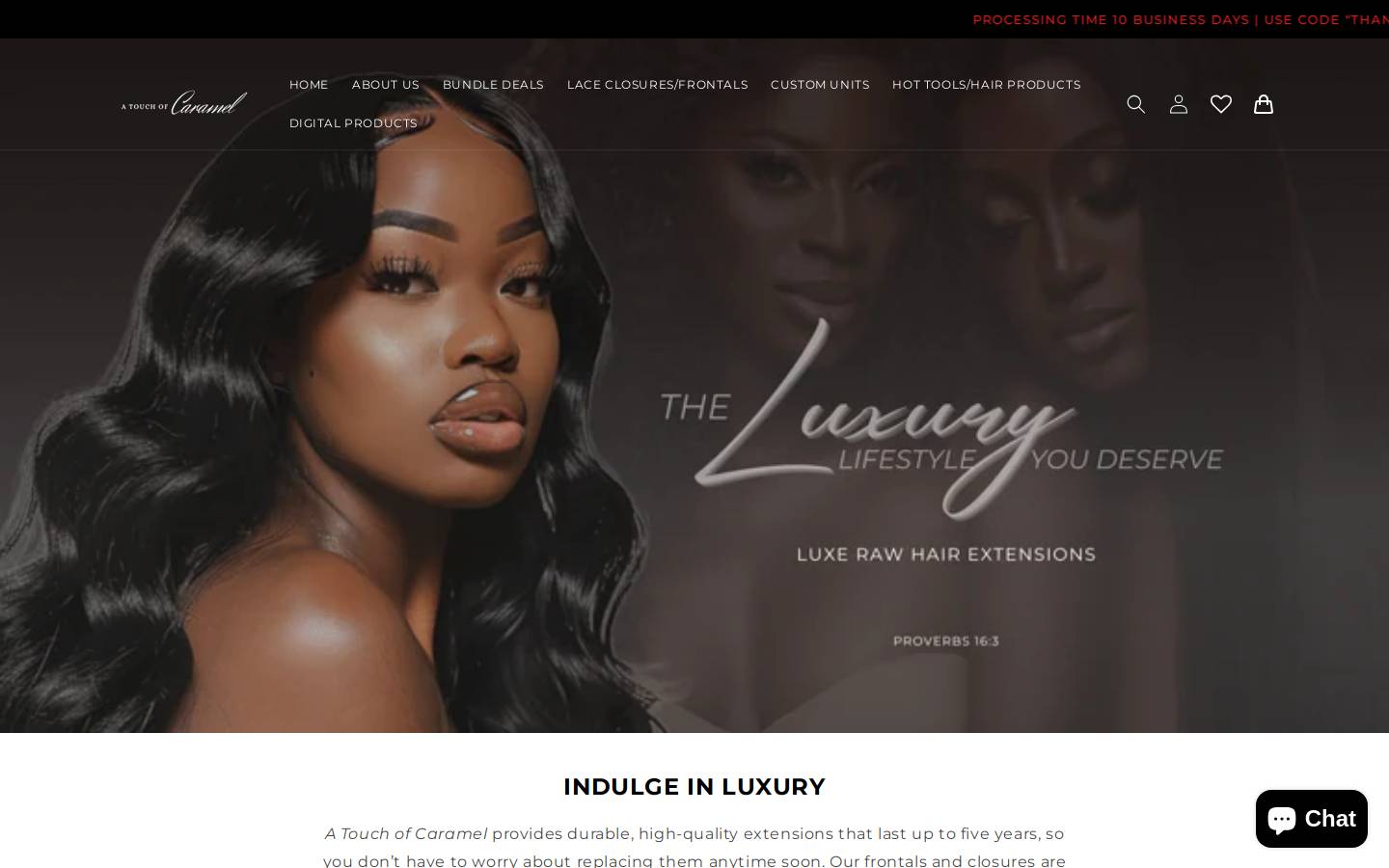 atouchofcaramel.com homepage screenshot
