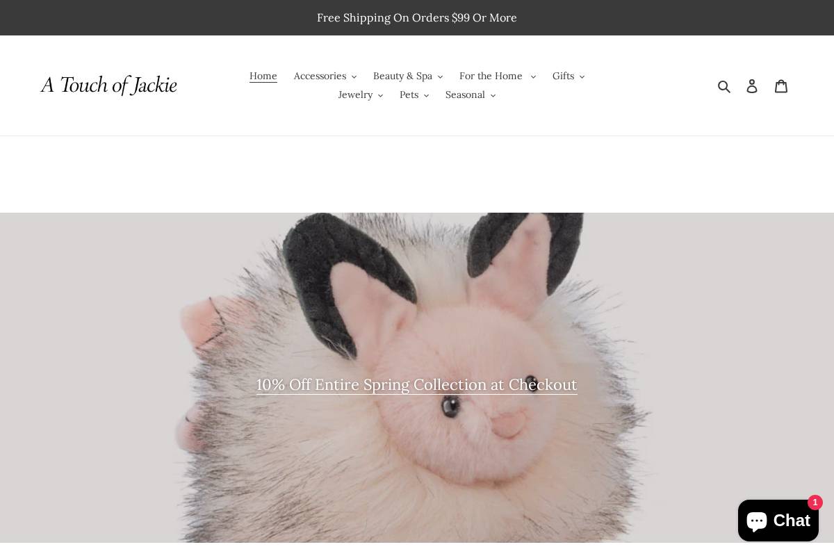 atouchofjackie.com homepage screenshot