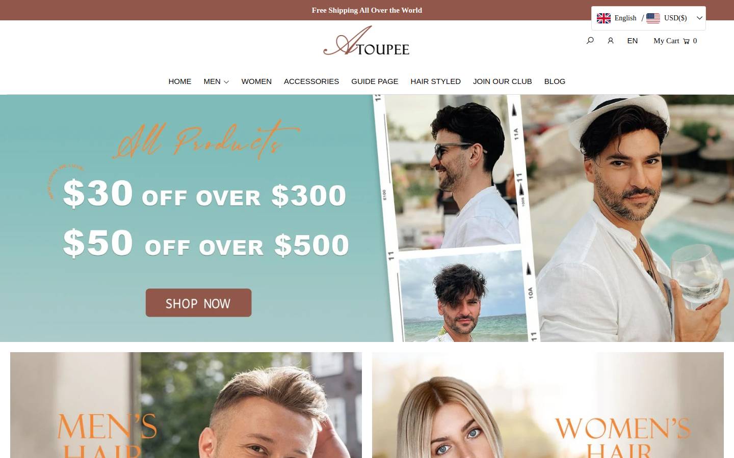 Atoupee homepage screenshot
