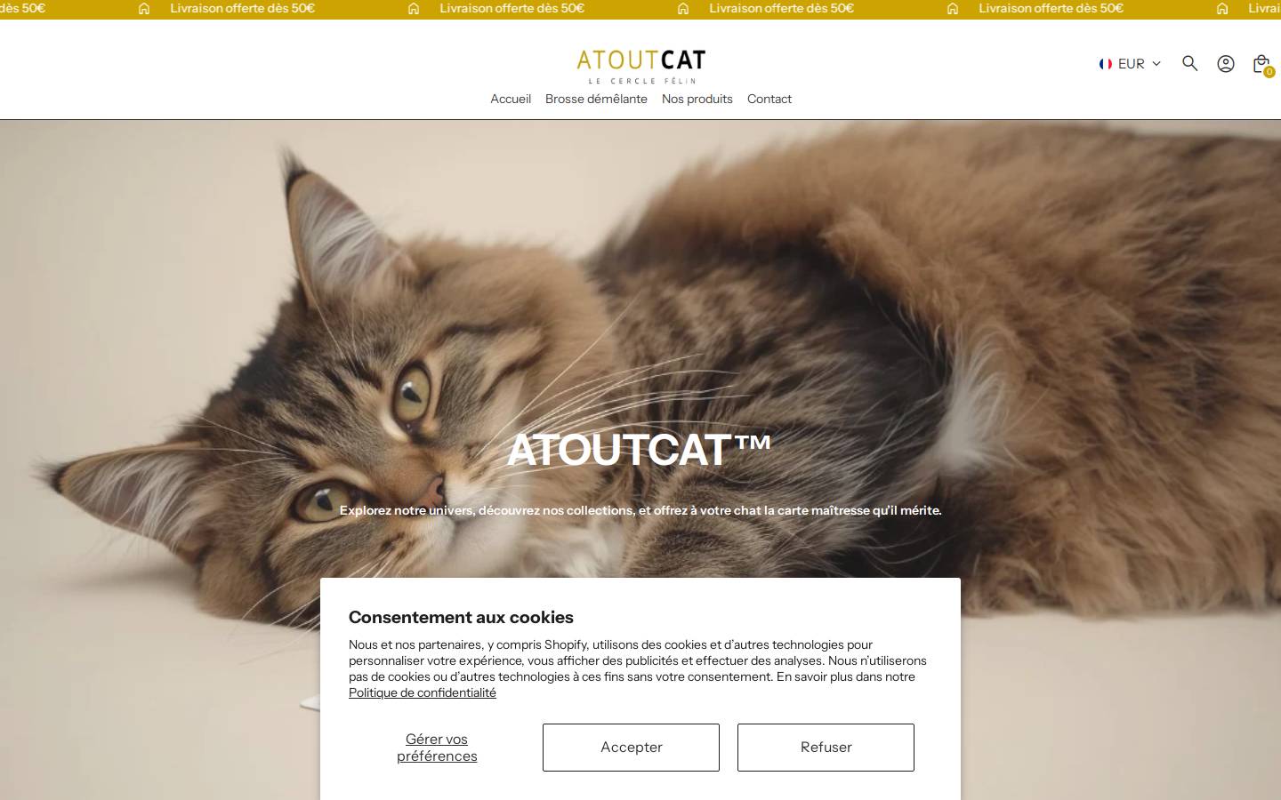 atoutcat.fr homepage screenshot