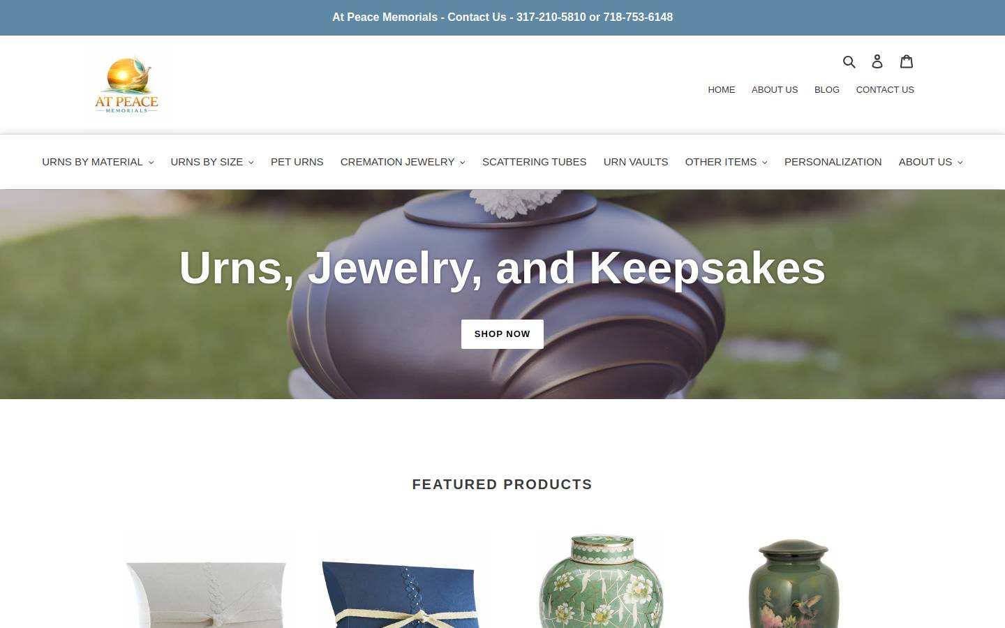 atpeacememorials.com homepage screenshot
