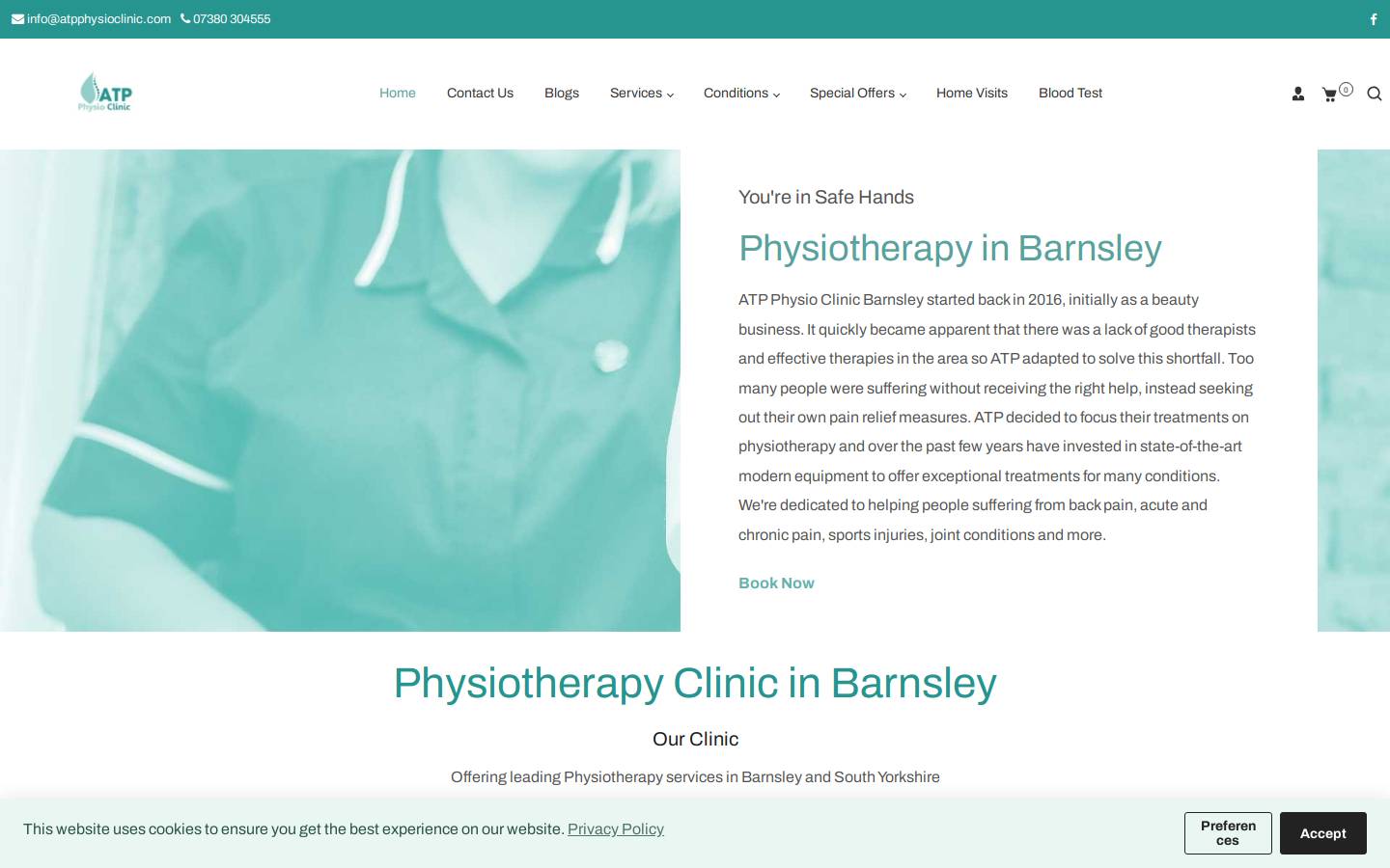 atpphysioclinic.com homepage screenshot