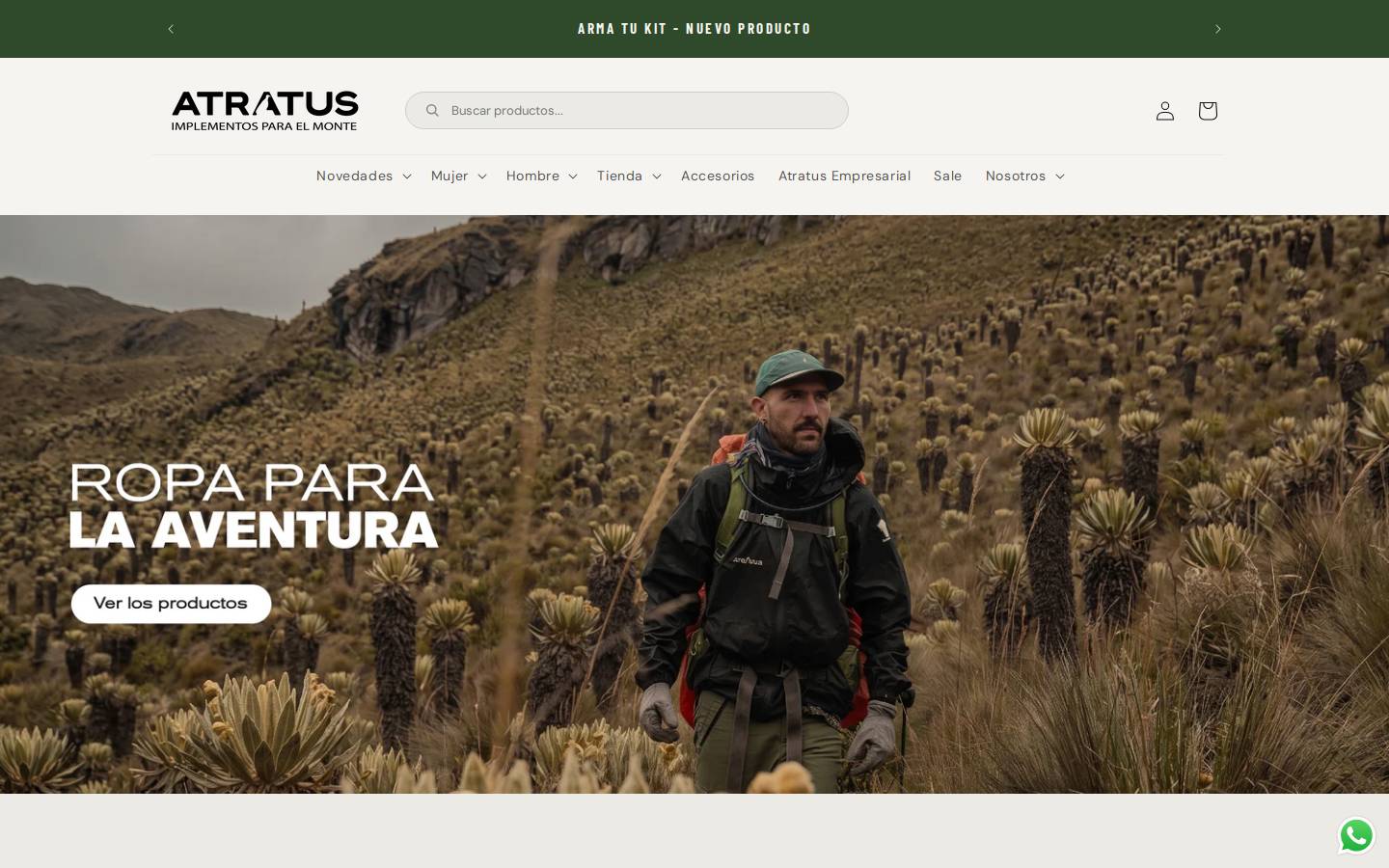 atratuscolombia.com homepage screenshot