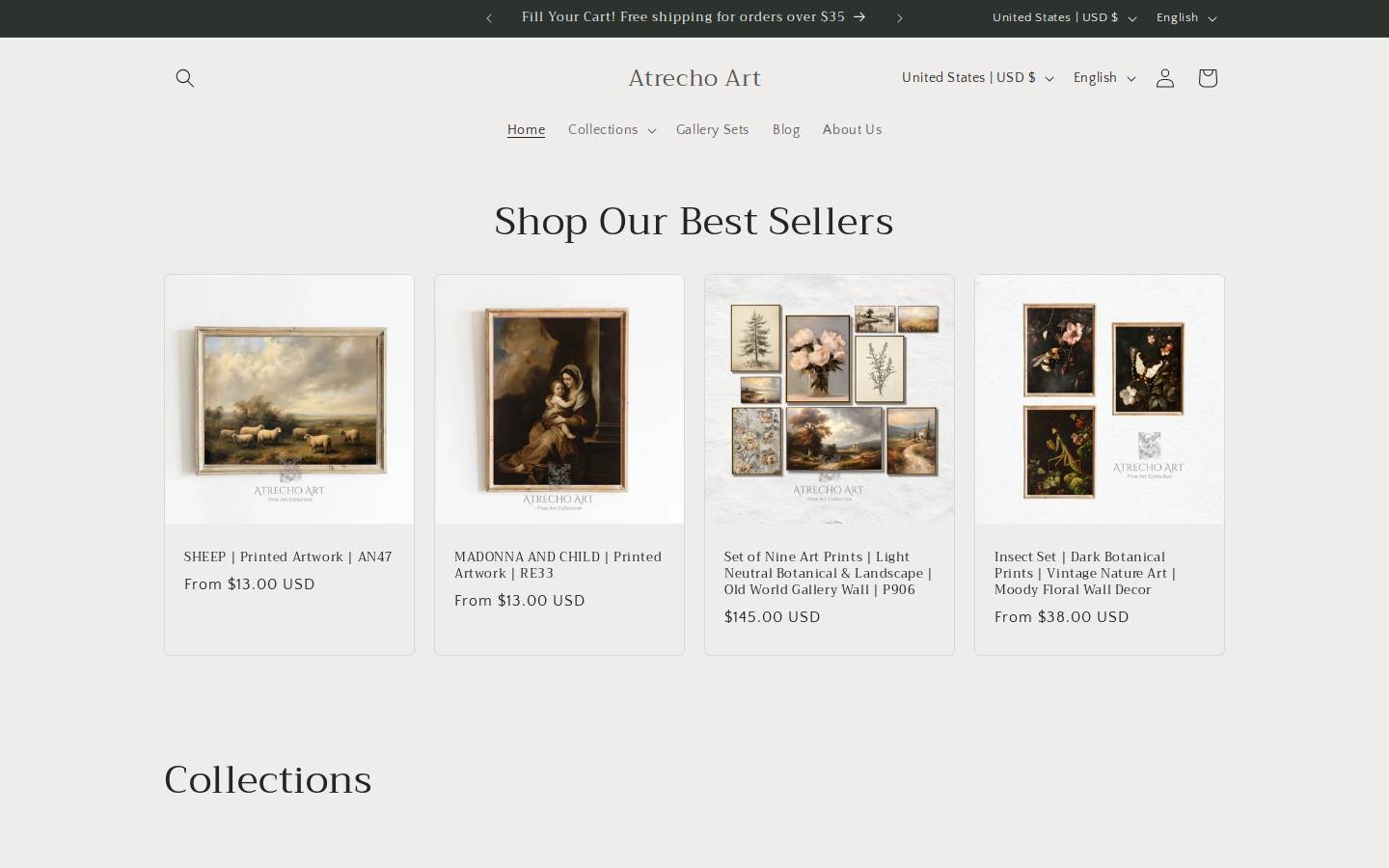 atrechoart.com homepage screenshot